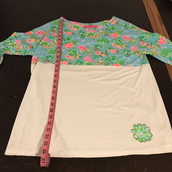 Disney Parks x Lilly Pulitzer Finn Blue Ibiza Lilly Loves Disney L/S Top - MED - Picture 8 of 13